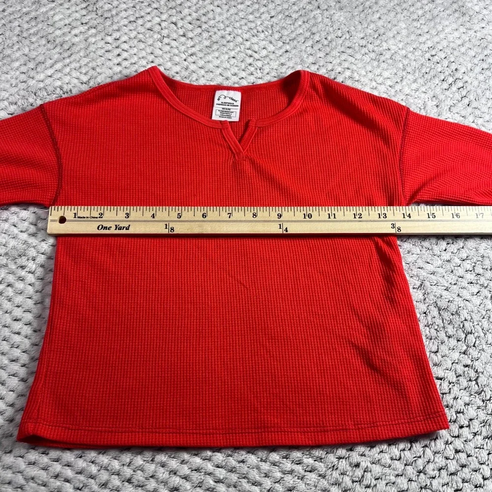 Art Class Red Waffle Knit Sleepwear Pajama Set Top Shorts Flame Resistant XS 4/5